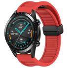 For Huawei GT2 46mm 22mm Foldable Magnetic Buckle Silicone Watch Band(Red) - 1