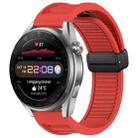 For Huawei Watch 3 Pro New 22mm Foldable Magnetic Buckle Silicone Watch Band(Red) - 1