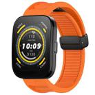 For Amazfit Bip 5 22mm Fold Magnetic Buckle Silicone Watch Band(Orange) - 1