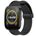 For Amazfit Bip 5 22mm Fold Magnetic Buckle Silicone Watch Band(Black) - 1