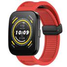 For Amazfit Bip 5 22mm Fold Magnetic Buckle Silicone Watch Band(Red) - 1