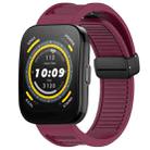 For Amazfit Bip 5 22mm Fold Magnetic Buckle Silicone Watch Band(Wine Red) - 1