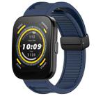 For Amazfit Bip 5 22mm Fold Magnetic Buckle Silicone Watch Band(Midnight Blue) - 1