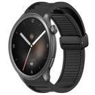 For Amazfit Balance 22mm Fold Magnetic Buckle Silicone Watch Band(Black) - 1
