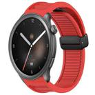 For Amazfit Balance 22mm Fold Magnetic Buckle Silicone Watch Band(Red) - 1