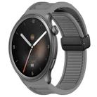 For Amazfit Balance 22mm Fold Magnetic Buckle Silicone Watch Band(Grey) - 1