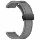 For Amazfit Balance 22mm Fold Magnetic Buckle Silicone Watch Band(Grey) - 2