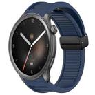 For Amazfit Balance 22mm Fold Magnetic Buckle Silicone Watch Band(Midnight Blue) - 1