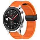 For Amazfit GTR 4 22mm Fold Magnetic Buckle Silicone Watch Band(Orange) - 1