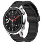 For Amazfit GTR 4 22mm Fold Magnetic Buckle Silicone Watch Band(Black) - 1