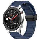 For Amazfit GTR 4 22mm Fold Magnetic Buckle Silicone Watch Band(Midnight Blue) - 1