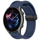 For Amazfit GTR 3 Pro 22mm Fold Magnetic Buckle Silicone Watch Band(Midnight Blue) - 1