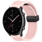 For Amazfit GTR 2e 22mm Fold Magnetic Buckle Silicone Watch Band(Pink) - 1