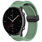 For Amazfit GTR 2e 22mm Fold Magnetic Buckle Silicone Watch Band(Green) - 1