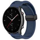 For Amazfit GTR 2e 22mm Fold Magnetic Buckle Silicone Watch Band(Midnight Blue) - 1