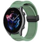 For Amazfit 3 22mm Fold Magnetic Buckle Silicone Watch Band(Green) - 1