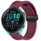 For Garmin Forerunner 265 Music 22mm Foldable Magnetic Buckle Silicone Watch Band(Wine Red) - 1