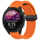 For Garmin Forerunner 255 22mm Foldable Magnetic Buckle Silicone Watch Band(Orange) - 1