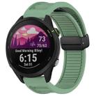 For Garmin Forerunner 255 22mm Foldable Magnetic Buckle Silicone Watch Band(Green) - 1
