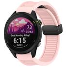For Garmin Forerunner 255 Music 22mm Foldable Magnetic Buckle Silicone Watch Band(Pink) - 1