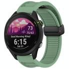 For Garmin Forerunner 255 Music 22mm Foldable Magnetic Buckle Silicone Watch Band(Green) - 1