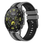 For Huawei Watch GT4 46mm 22mm Two Color Sports Silicone Watch Band(Grey+Black) - 1