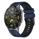 For Huawei Watch GT4 46mm 22mm Two Color Sports Silicone Watch Band(Blue+Black) - 1