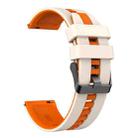 For Huawei Watch GT4 46mm 22mm Two Color Sports Silicone Watch Band(Starlight+Orange) - 2