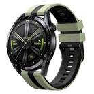 For Huawei Watch GT3 SE 22mm Two Color Sports Silicone Watch Band(Light Green+Black) - 1