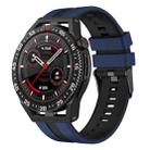 For Huawei Watch GT3 SE 22mm Two Color Sports Silicone Watch Band(Blue+Black) - 1