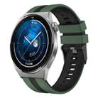 For Huawei Watch GT3 Pro 46mm 22mm Two Color Sports Silicone Watch Band(Olive Green+Black) - 1