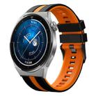 For Huawei Watch GT3 Pro 46mm 22mm Two Color Sports Silicone Watch Band(Black+Orange) - 1