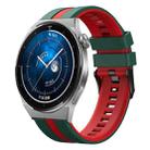 For Huawei Watch GT3 Pro 46mm 22mm Two Color Sports Silicone Watch Band(Green+Red) - 1