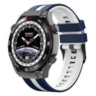 For Huawei Watch Ultimate 22mm Two Color Sports Silicone Watch Band(Blue+White) - 1