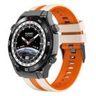 For Huawei Watch Ultimate 22mm Two Color Sports Silicone Watch Band(Starlight+Orange) - 1