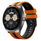 For Huawei Watch Buds 22mm Two Color Sports Silicone Watch Band(Orange+Black) - 1