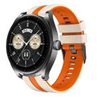 For Huawei Watch Buds 22mm Two Color Sports Silicone Watch Band(Starlight+Orange) - 1