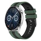 For Huawei Watch GT3 46mm 22mm Two Color Sports Silicone Watch Band(Olive Green+Black) - 1