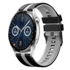 For Huawei Watch GT3 46mm 22mm Two Color Sports Silicone Watch Band(Black+Grey) - 1