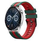 For Huawei Watch GT3 46mm 22mm Two Color Sports Silicone Watch Band(Green+Red) - 1