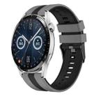 For Huawei Watch GT3 46mm 22mm Two Color Sports Silicone Watch Band(Grey+Black) - 1