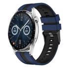 For Huawei Watch GT3 46mm 22mm Two Color Sports Silicone Watch Band(Blue+Black) - 1