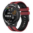 For Huawei Watch GT Runner 22mm Two Color Sports Silicone Watch Band(Red+Black) - 1