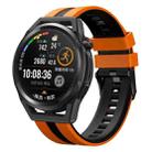 For Huawei Watch GT Runner 22mm Two Color Sports Silicone Watch Band(Orange+Black) - 1