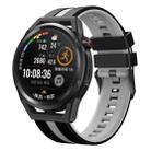 For Huawei Watch GT Runner 22mm Two Color Sports Silicone Watch Band(Black+Grey) - 1