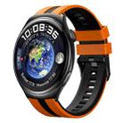 For Huawei Watch 4 22mm Two Color Sports Silicone Watch Band(Orange+Black) - 1