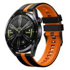 For Huawei Watch 4 Pro 22mm Two Color Sports Silicone Watch Band(Black+Orange) - 1