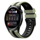 For Huawei Watch 3 22mm Two Color Sports Silicone Watch Band(Light Green+Black) - 1