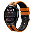 For Huawei Watch 3 22mm Two Color Sports Silicone Watch Band(Orange+Black) - 1