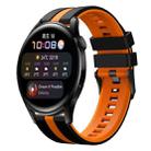 For Huawei Watch 3 22mm Two Color Sports Silicone Watch Band(Black+Orange) - 1